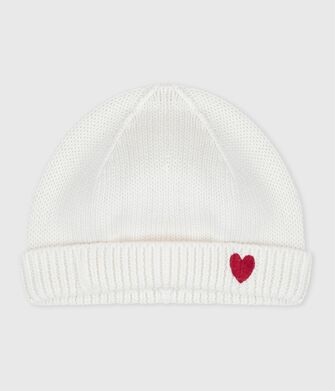 Newborn babies' knitted cotton beanie hat