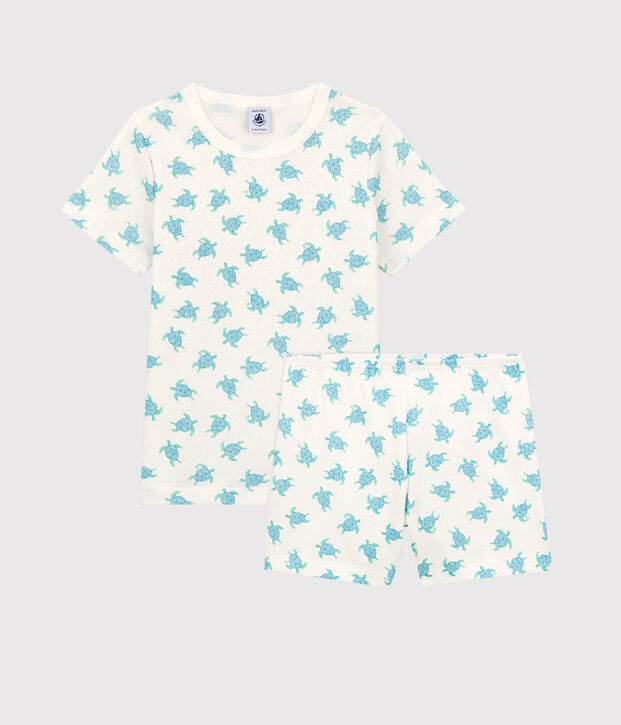 Unisex Children's Cotton Short Pyjamas white/multicolor