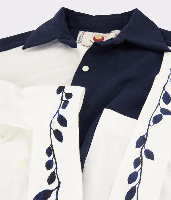 Women's shirt dress Christoph Rumpf x Petit Bateau SMOKING blue/MARSHMALLOW white