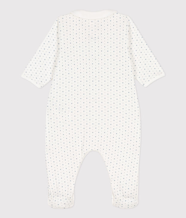 Starry Cotton Sleepsuit white/blue