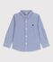 Boys' Poplin Shirt BLEU blue/BLANC white