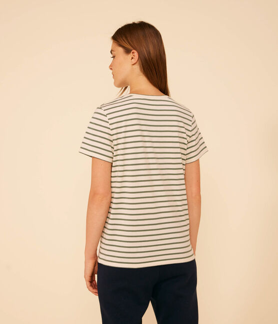 Women's Straight Round-Neck Cotton T-Shirt AVALANCHE /CROCO