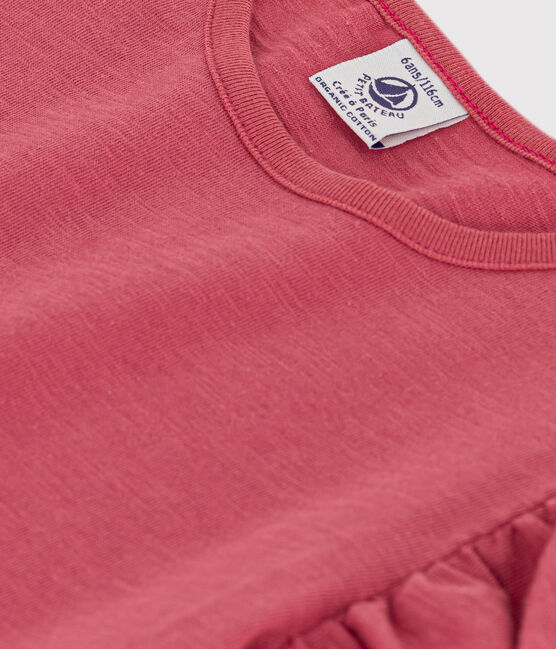 Girls' Short-Sleeved Cotton T-Shirt PAPI pink