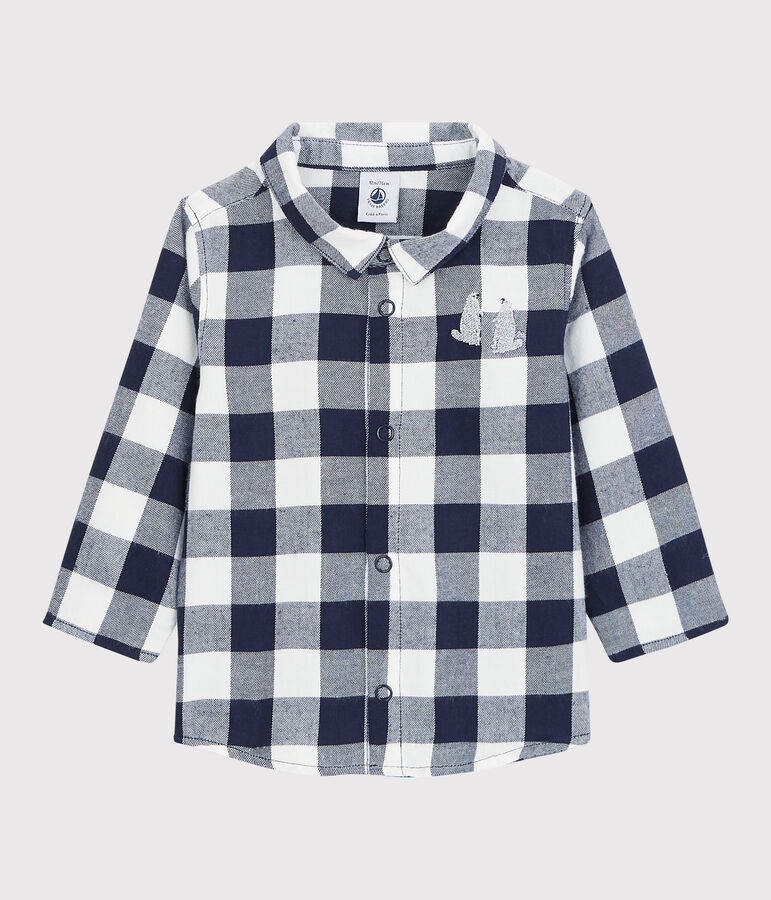 Babies' Cotton Shirt blue/white