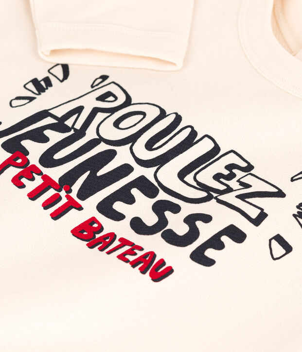 Babies' Cotton Sweatshirt Ecru