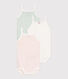 Babies' floral cotton bodysuits with straps - 3-Pack
