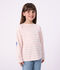 Children's stripy cotton Breton top pink/pink
