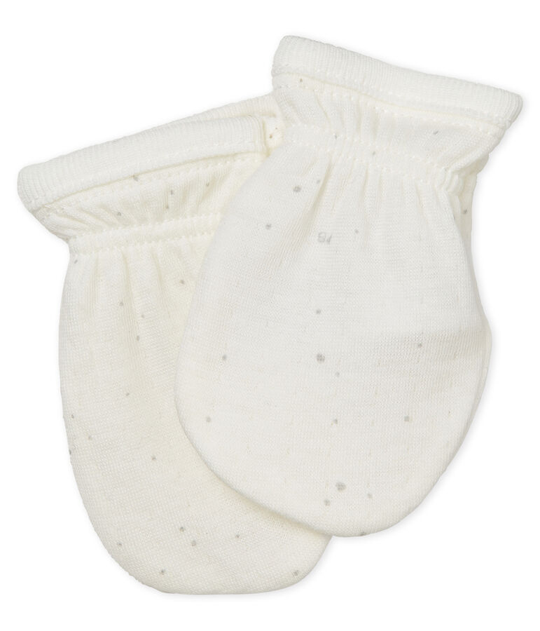 Unisex baby scratch mitts white/multicolor