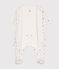Babies' bodyjama in mini-heart print tube knit MARSHMALLOW white/MULTICO white