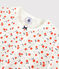 Girls' Floral Organic Cotton Pyjamas MARSHMALLOW white/MULTICO white