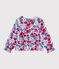 Children's long-sleeved floral print cotton blouse MARSHMALLOW white/MULTICO white