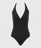 Women's One-Piece Plain Swimsuit NOIR black