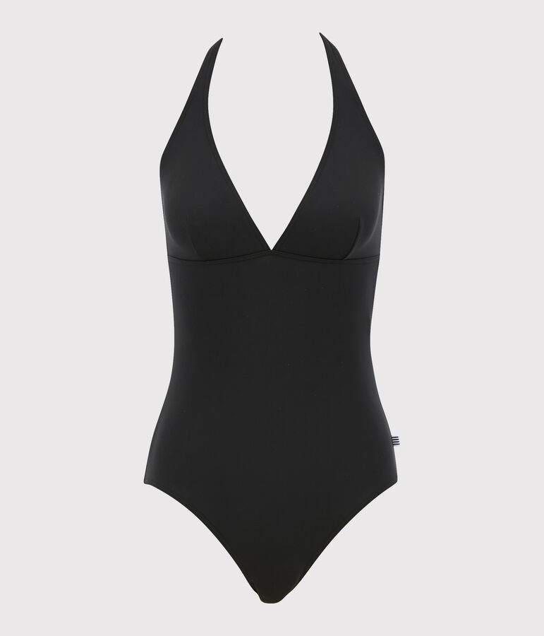 Women's One-Piece Plain Swimsuit NOIR black