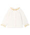 Baby Girls' Long-Sleeved Tube Knit Patterned Blouse MARSHMALLOW white/OR yellow