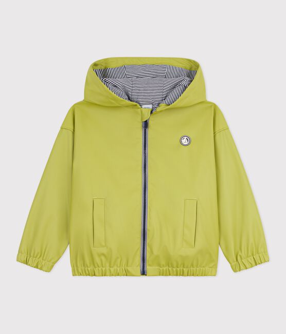 Children's jacket in plain PU MOSS green