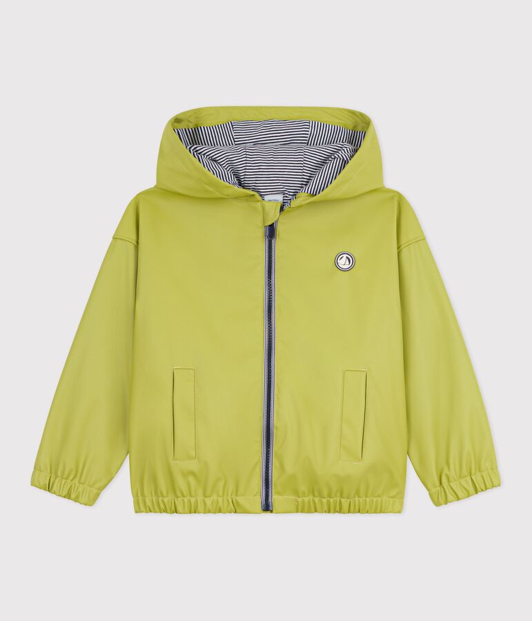 Children's jacket in plain PU green