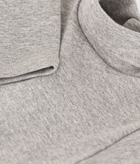 Babies' Long-Sleeved Roll Neck Cotton Bodysuit CHATON CHINE grey