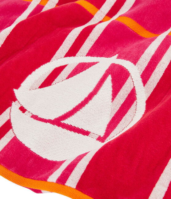 Beach towel GEISHA pink/MULTICO white