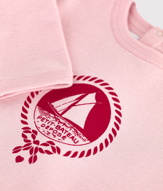 Babies' Petit Bateau vintage motif cotton sweatshirt JOLI pink