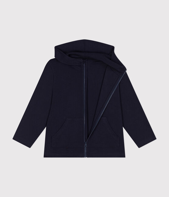 Boys' Cotton Rib Zip-Up Hoodie SMOKING blue