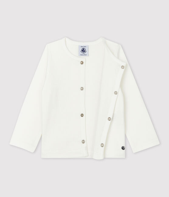 Babies' Cotton Cardigan MARSHMALLOW white