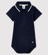 Babies' Short-Sleeved Cotton Bodysuit with Polo Shirt Collar