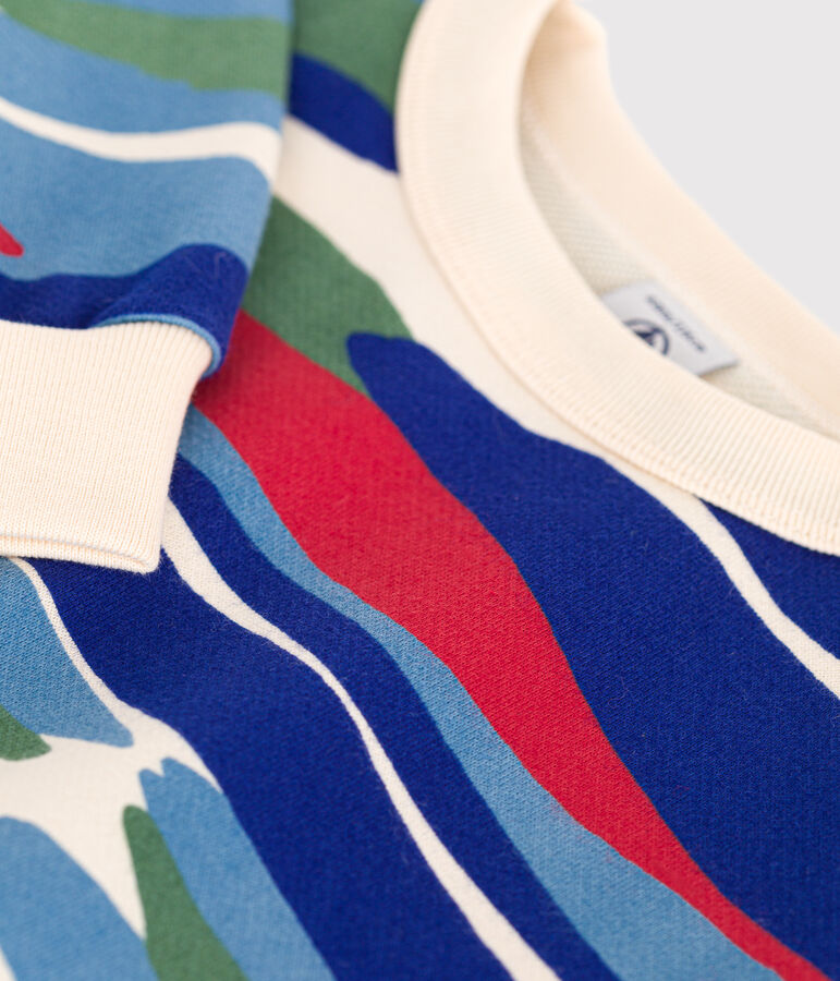 Boys' fleece sweatshirt Ecru/red