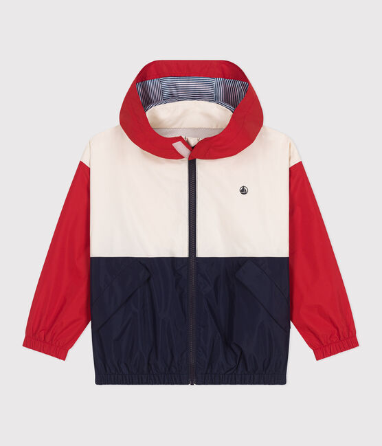 Children's windbreaker with a retractable hood AVALANCHE white/MULTICO