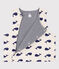 Babies' Reversible Whale Patterned Sleeveless Cotton Cardigan MONTELIMAR beige/MEDIEVAL blue