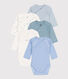 Long-Sleeved Wrapover Printed Cotton Bodysuits - Pack of 5