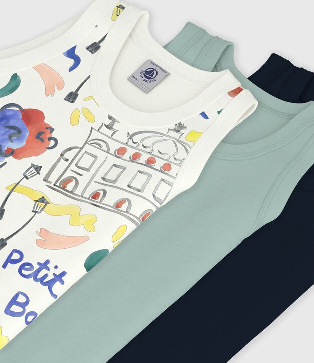 Pack of children's Opera print cotton tank tops multicolor