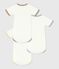 Pack of babies' short-sleeved plain cotton bodies multicolor
