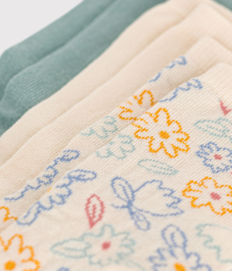 Children's floral cotton socks - 3-pack multicolor