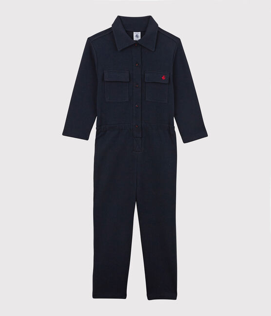 Girls' Printed Cotton Jumpsuit SMOKING blue