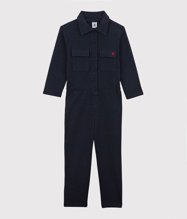 Girls' Printed Cotton Jumpsuit blue