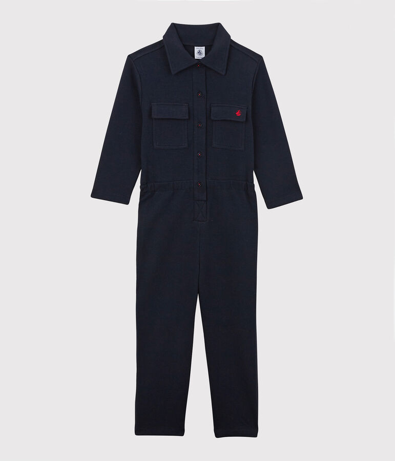 Girls' Printed Cotton Jumpsuit blue