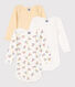 Babies' Long-Sleeved Cotton Bonnet Bodysuits - 3-Pack