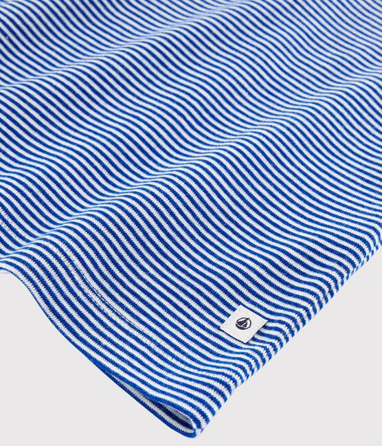 Boys' Blue Pinstriped Cotton Pyjamas SURF blue/MARSHMALLOW white