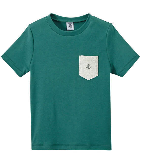 Boy's T-shirt with breast pocket Olivier green