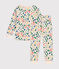 Children's forest print brushed fleece pyjamas AVALANCHE white/MULTICO