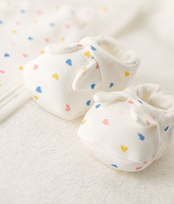 Babies' Organic Cotton Bath Cape MARSHMALLOW white/MULTICO white