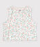 Babies' sleeveless reversible printed cotton cardigan white/pink