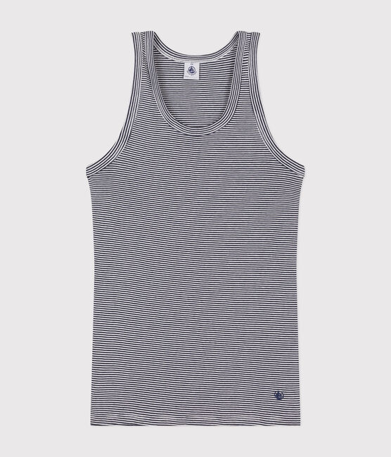 Women's Iconic Stripy Cotton Vest Top SMOKING blue/MARSHMALLOW white