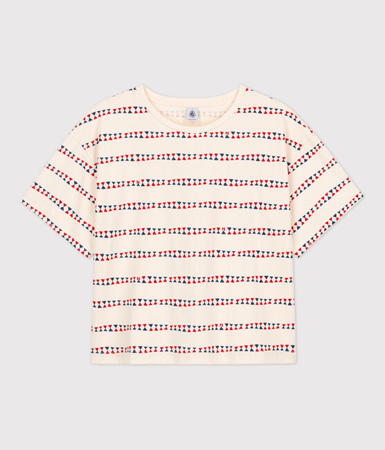 Women's Boxy Cotton T-Shirt AVALANCHE+STOP white/MULTICO
