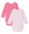Pack of 2 newborn baby girl bodysuits . white