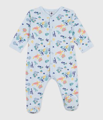 Babies' glow in the dark marine print cotton pyjama suit