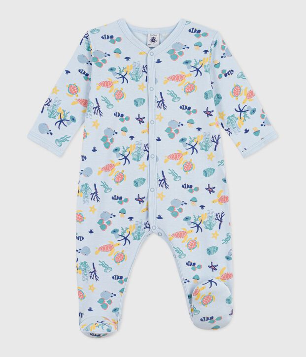 Babies' glow in the dark marine print cotton pyjama suit blue/multicolor