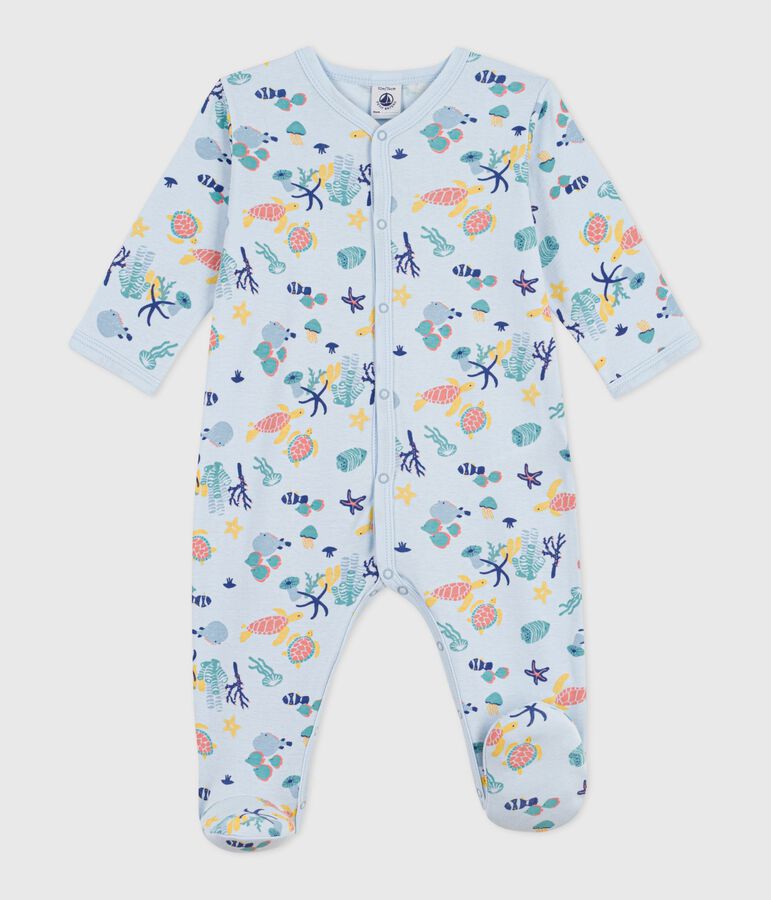Babies' glow in the dark marine print cotton pyjama suit blue/multicolor