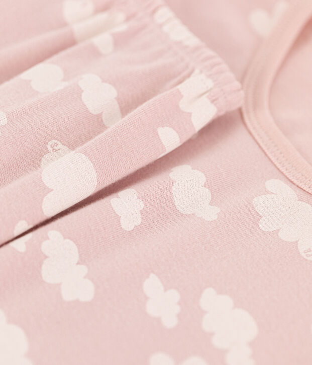 Girls' Snugfit Cotton Pyjamas pink/white