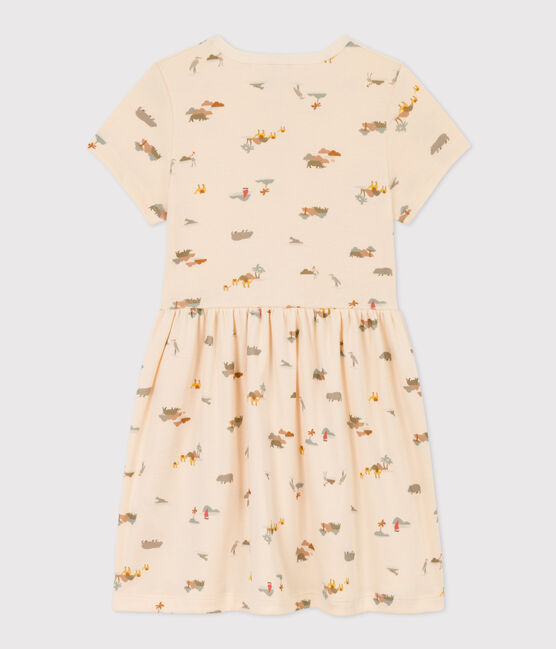 Girls' Cotton Print Dress AVALANCHE white/MULTICO